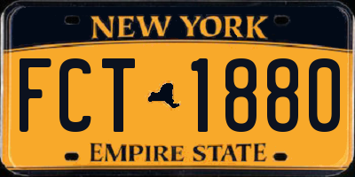 NY license plate FCT1880