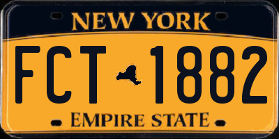 NY license plate FCT1882