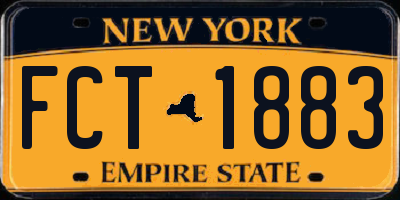 NY license plate FCT1883