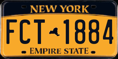 NY license plate FCT1884