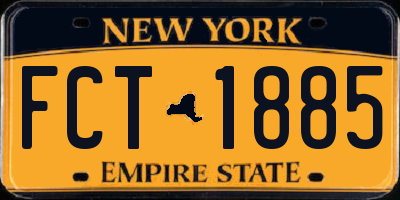 NY license plate FCT1885