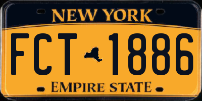 NY license plate FCT1886