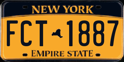 NY license plate FCT1887