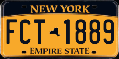 NY license plate FCT1889