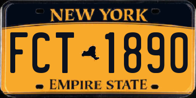 NY license plate FCT1890