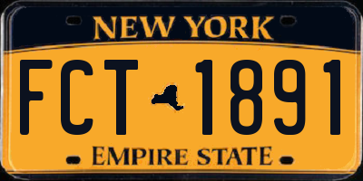 NY license plate FCT1891
