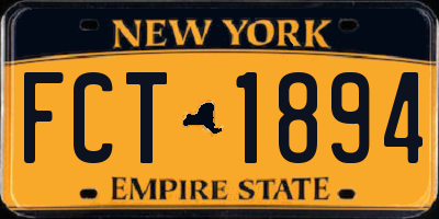 NY license plate FCT1894