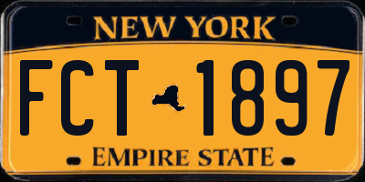 NY license plate FCT1897