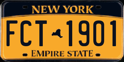 NY license plate FCT1901