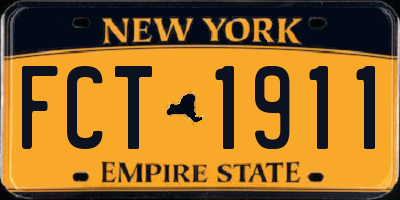 NY license plate FCT1911