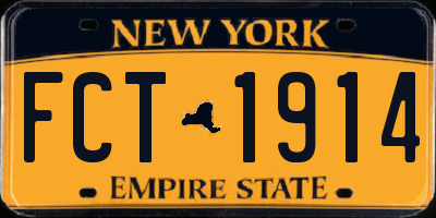NY license plate FCT1914