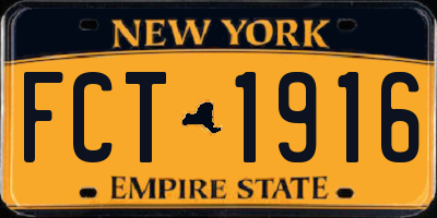 NY license plate FCT1916