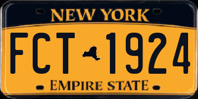 NY license plate FCT1924