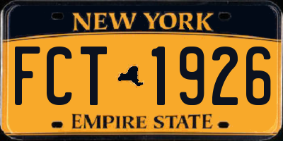 NY license plate FCT1926