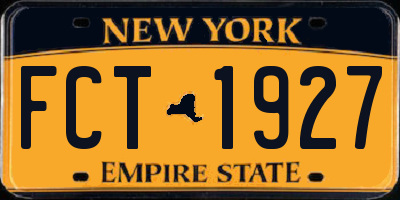 NY license plate FCT1927