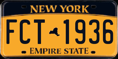 NY license plate FCT1936