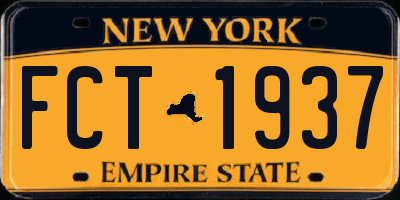 NY license plate FCT1937