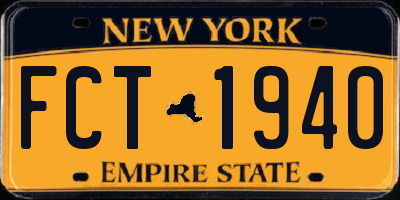 NY license plate FCT1940