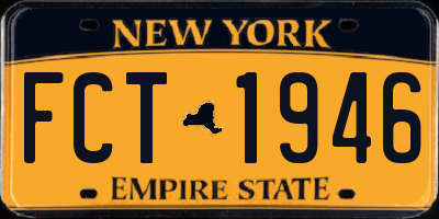 NY license plate FCT1946