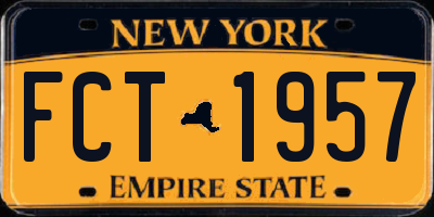 NY license plate FCT1957