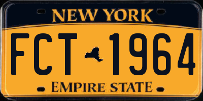 NY license plate FCT1964