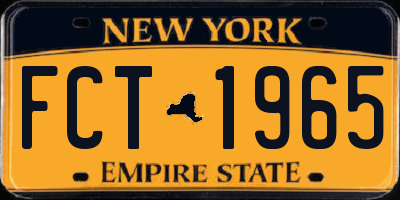 NY license plate FCT1965