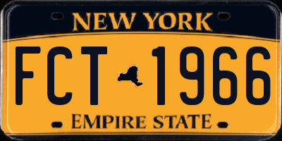 NY license plate FCT1966