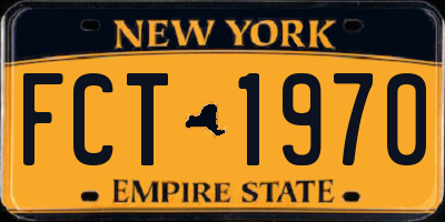 NY license plate FCT1970
