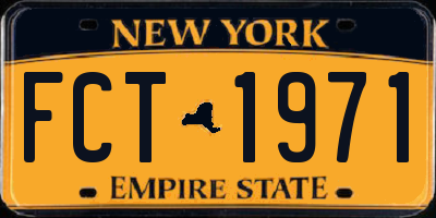 NY license plate FCT1971