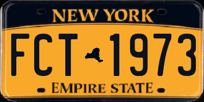 NY license plate FCT1973