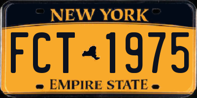 NY license plate FCT1975