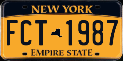 NY license plate FCT1987