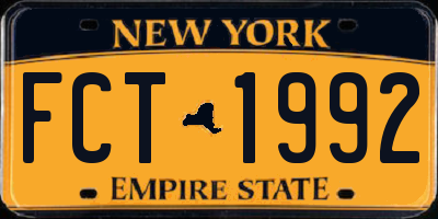 NY license plate FCT1992