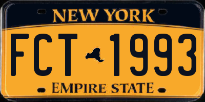 NY license plate FCT1993