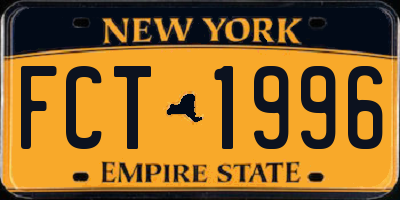 NY license plate FCT1996