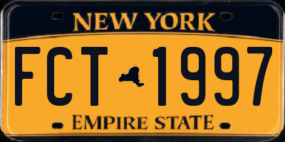 NY license plate FCT1997