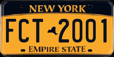 NY license plate FCT2001