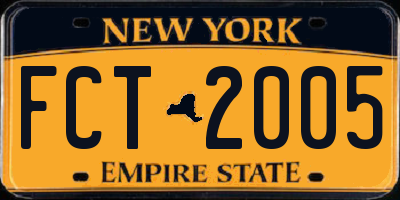 NY license plate FCT2005