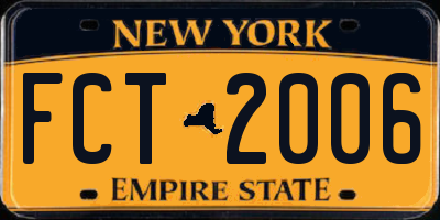 NY license plate FCT2006