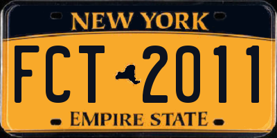 NY license plate FCT2011