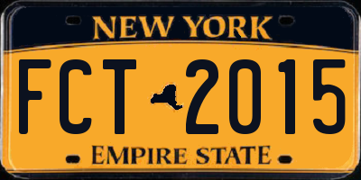 NY license plate FCT2015