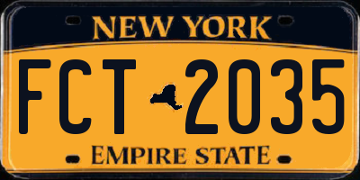 NY license plate FCT2035