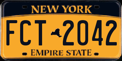 NY license plate FCT2042
