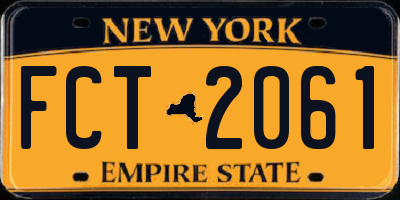 NY license plate FCT2061