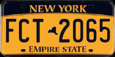 NY license plate FCT2065