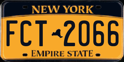 NY license plate FCT2066