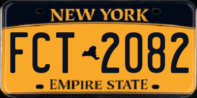 NY license plate FCT2082