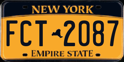 NY license plate FCT2087