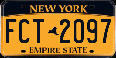 NY license plate FCT2097