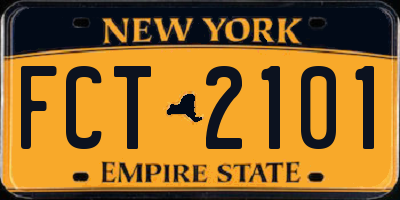 NY license plate FCT2101